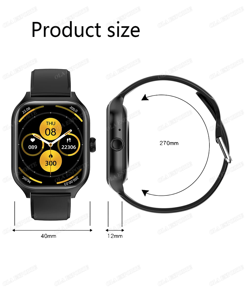 Smart Watch For Android IOS Watches 1.83inch HD Display Bluetooth Call Message Alert Music Sports Mode Smartwatch Men Women Gift